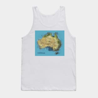 Watercolor Illustration of Australia Map Tank Top